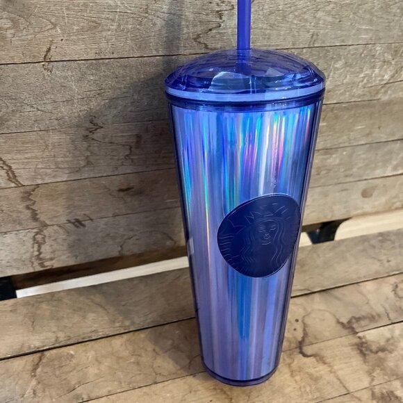 Starbucks 2022 Purple Fall Kaleidoscope Iridescent Dome 24OZ Vent Tumbler - Picture 1 of 6